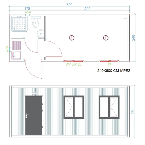 MAX Cabin MPE-2 Nesumontuoti konteinerinio tipo moduliai